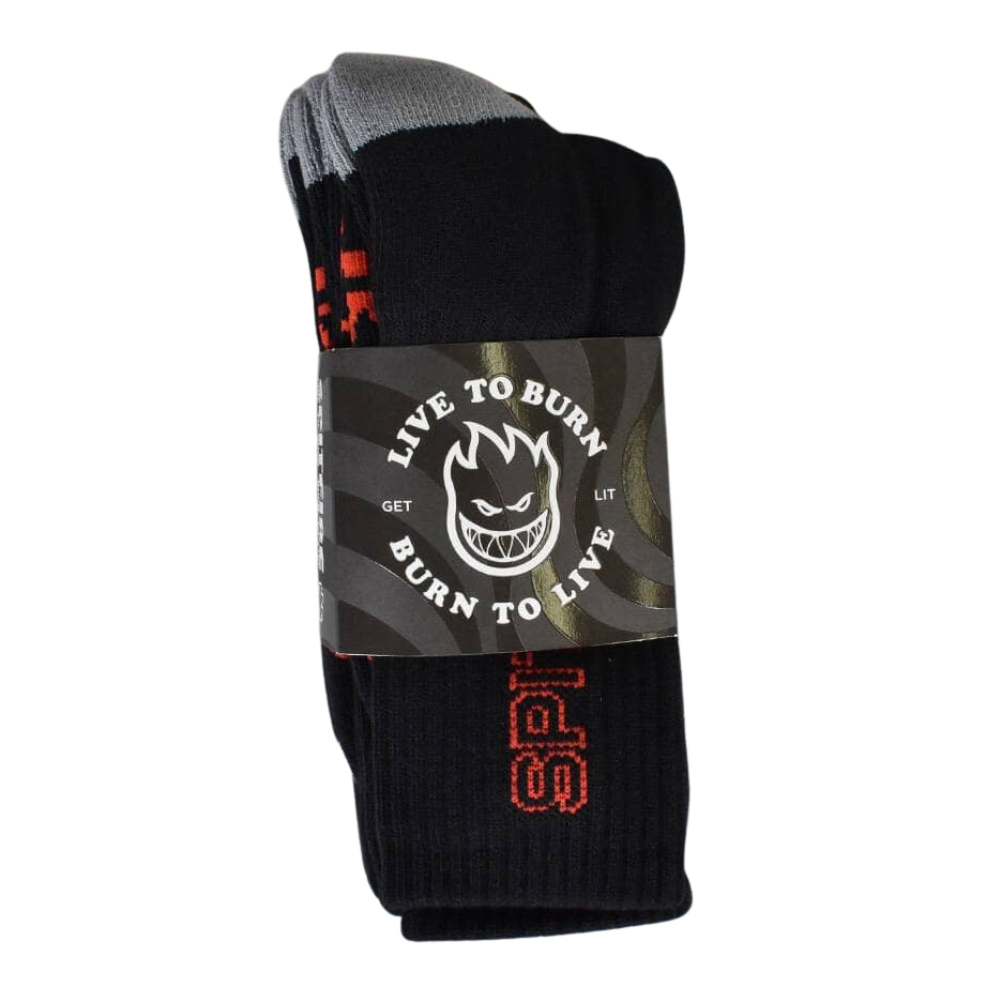 Chaussettes SPITFIRE CLASSIC 87 BLACK RED GREY pack de 3 paires