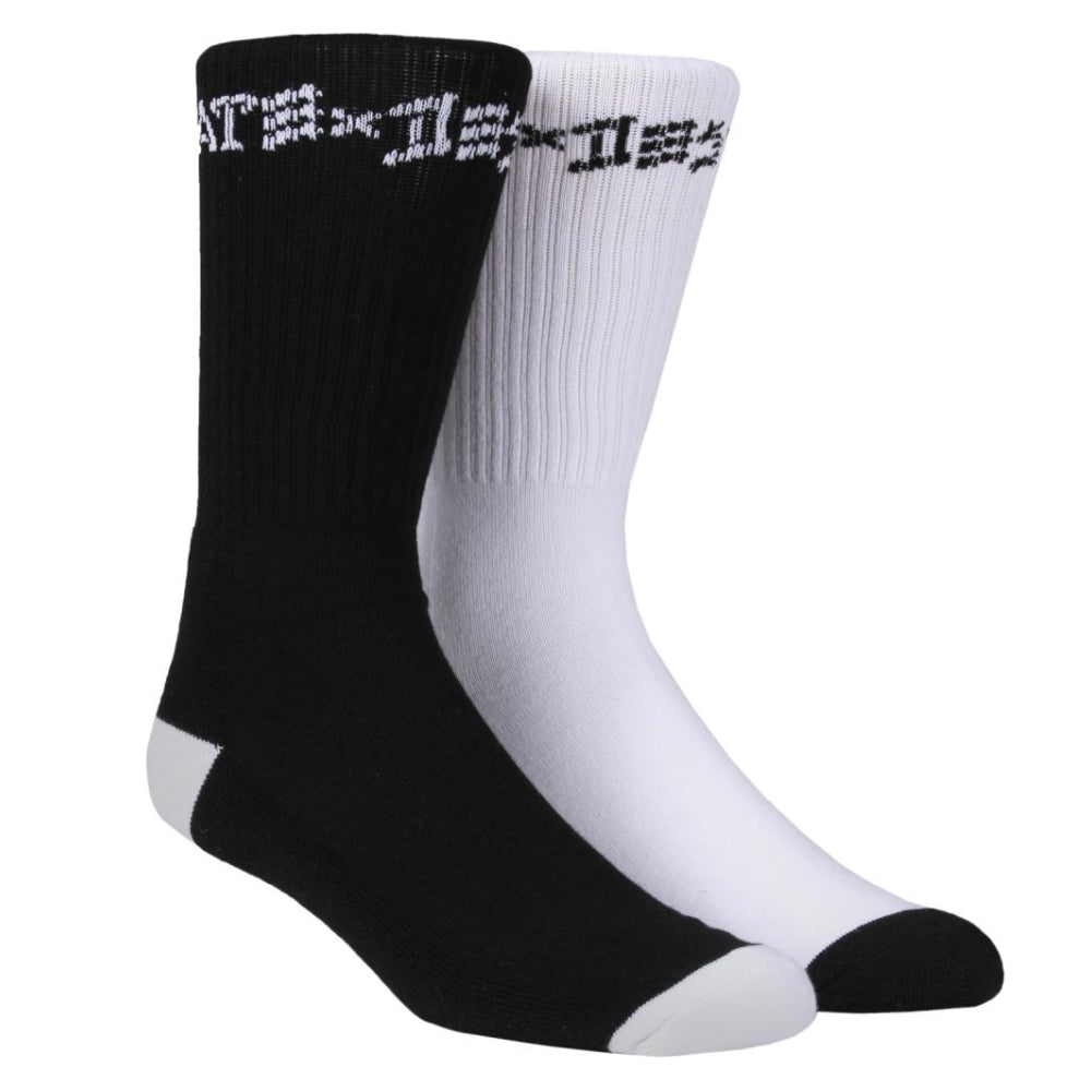 Chaussettes THRASHER SKATE & DESTROY pack de 2 paires BLACK & WHITE