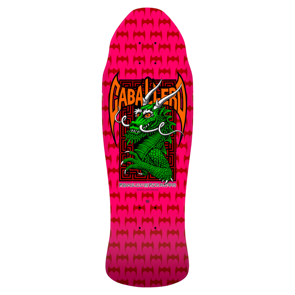 PowellPeraltaProSteveCaballeroStreetSkateboardDeckHotPink-9.625x29.75