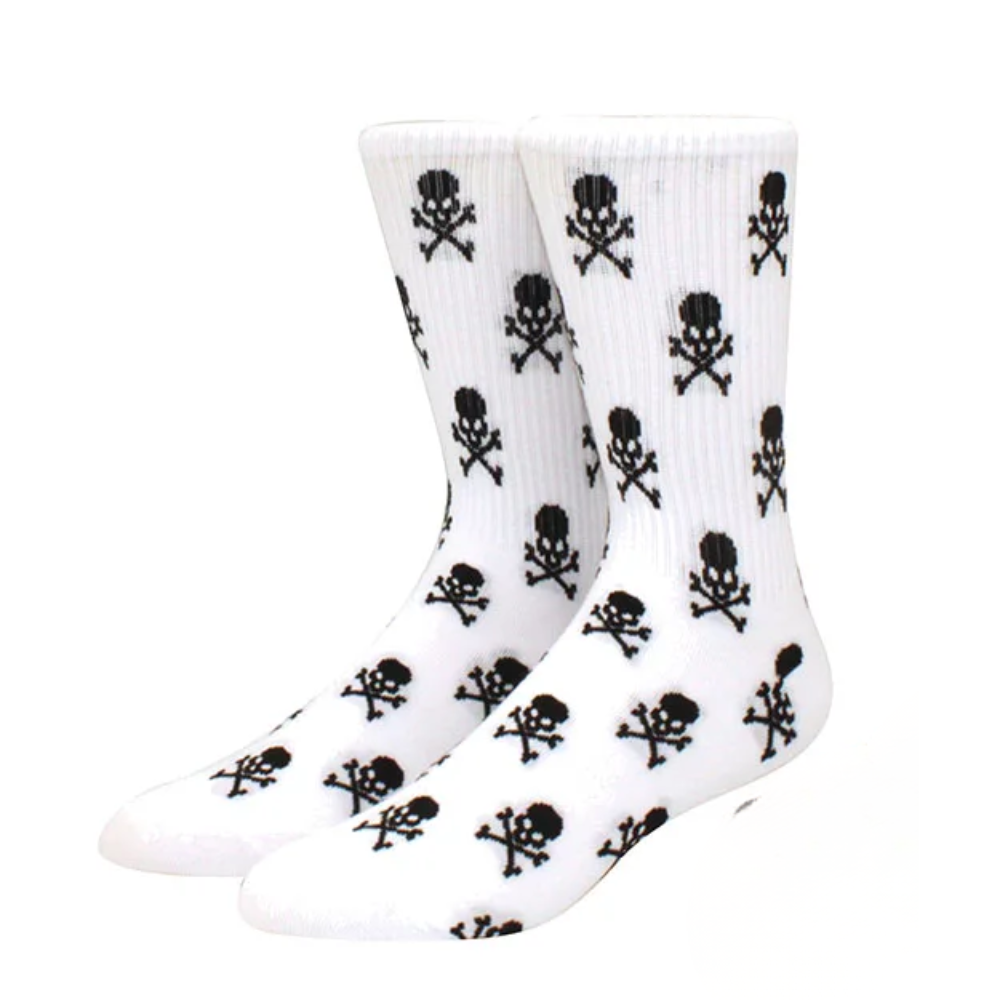 Chaussettes tête de mort blanches