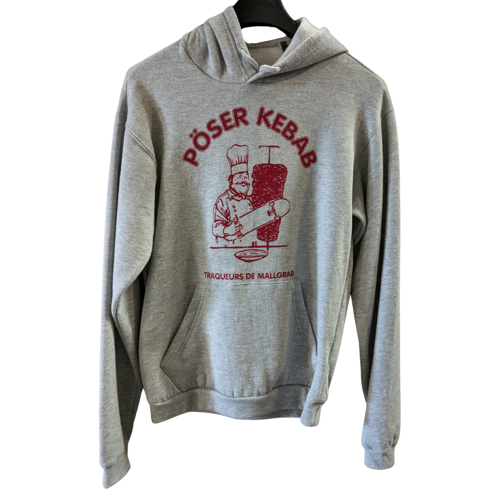 Sweat capuche POSEUR KEBAB traqueur de mallgrab, gris