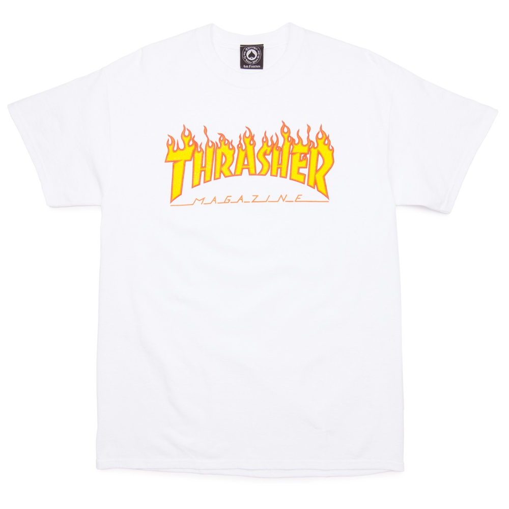 Tee-shirt THRASHER magazine flammes, blanc