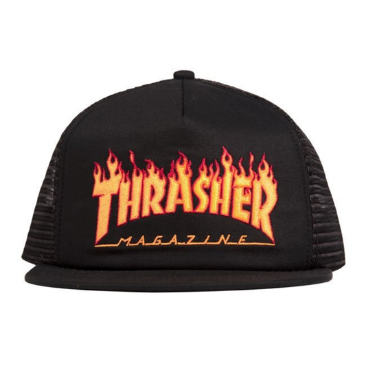 Casquette THRASHER FLAME EMB MESH BLACK