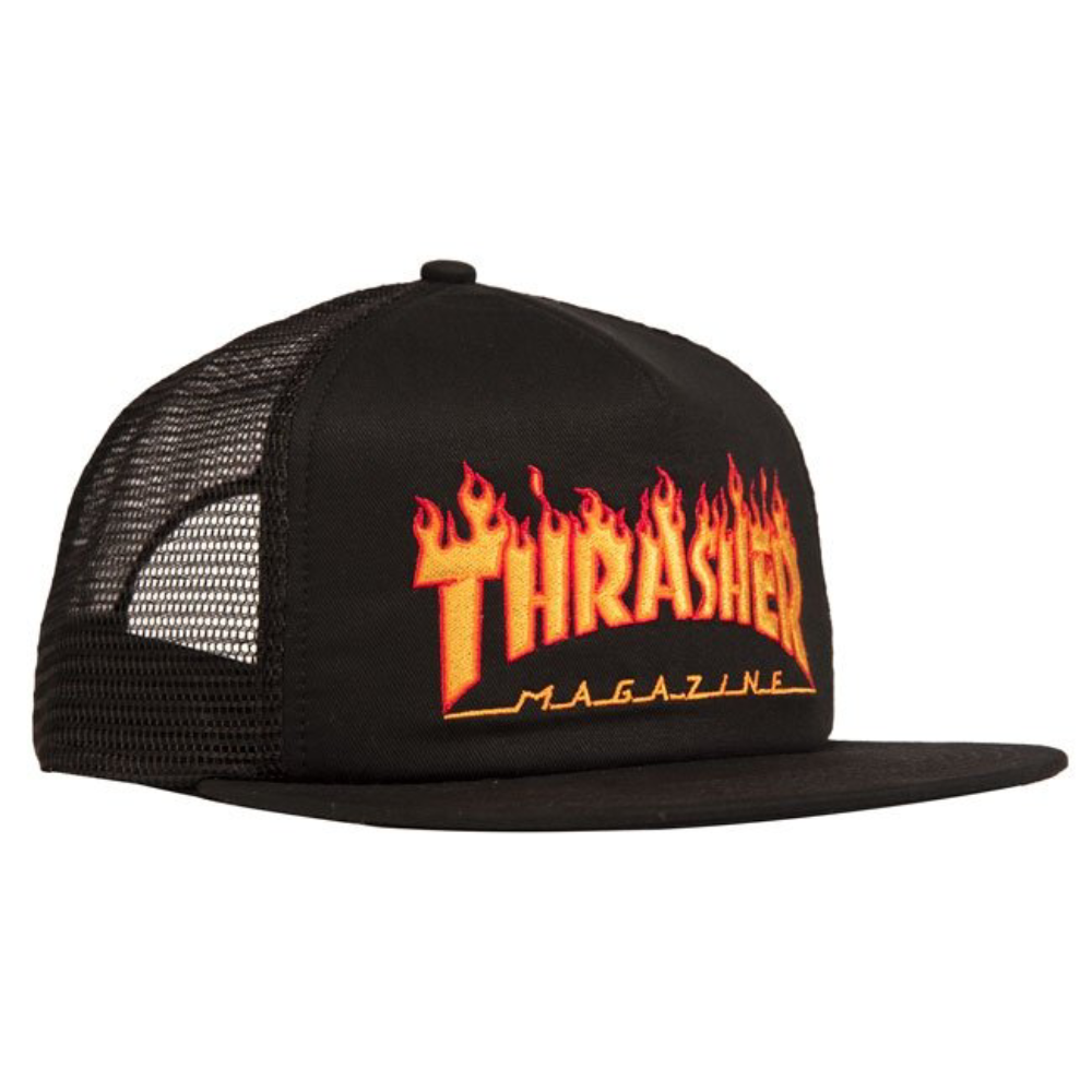 Casquette THRASHER FLAME EMB MESH BLACK